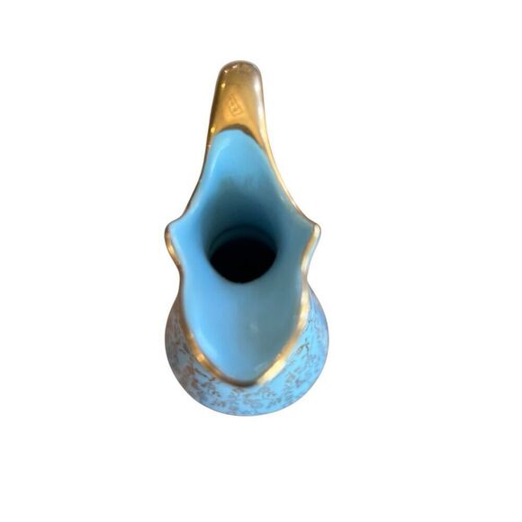 Vintage Pearl China Co Blue Gold 22KT Pitcher Creamer Decanter Floral Tea Garden - Picture 9 of 15